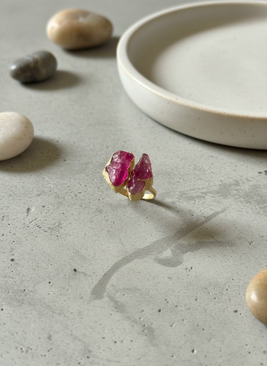 Crimson Raw Ring