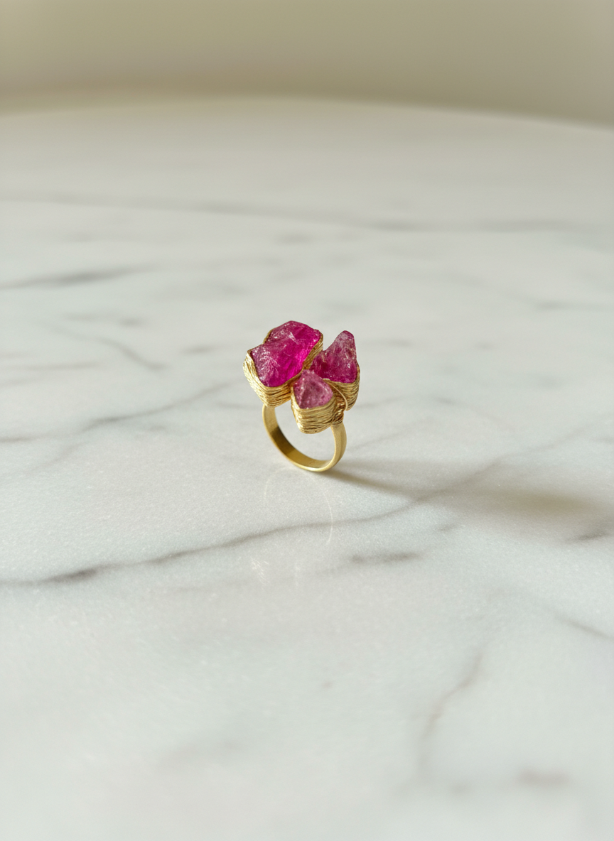 Crimson Raw Ring